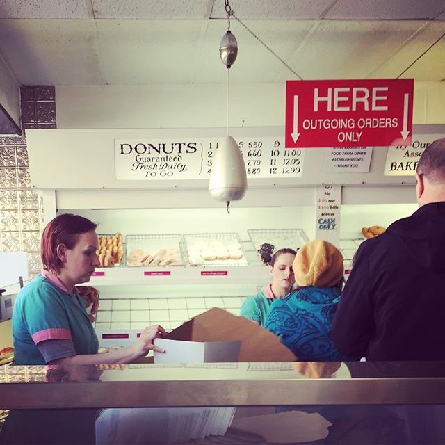 A shopping experience that hasn't changed in 50 years #backintime #donuts #greenpoint #brooklyn